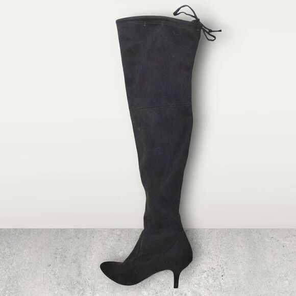 Zigi Soho Womens Boots Sz 7 Pointed Toe‎ Over Knee Fashion Faux Suede Black Goth - Picture 1 of 11
